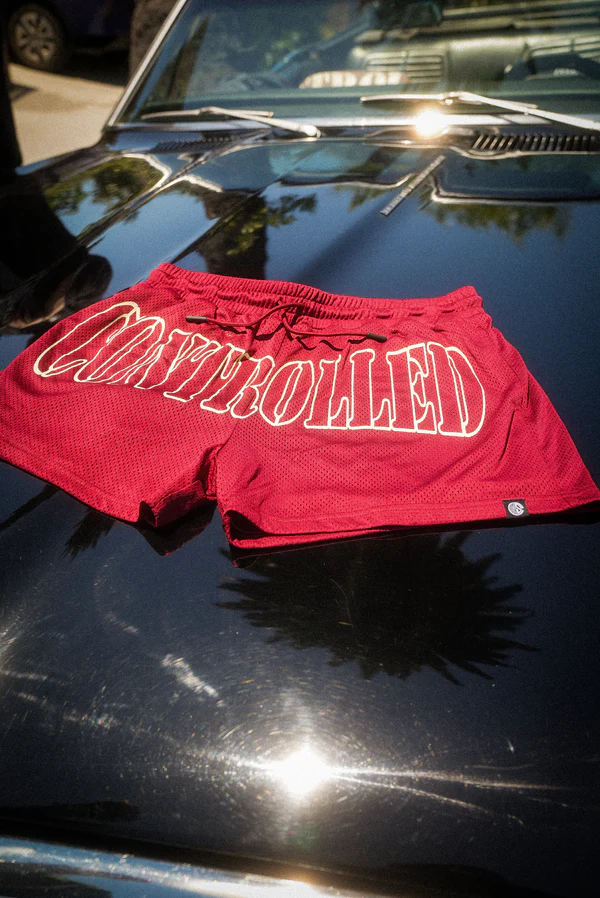 Cherry Red Mesh 3.5 Seam Shorts