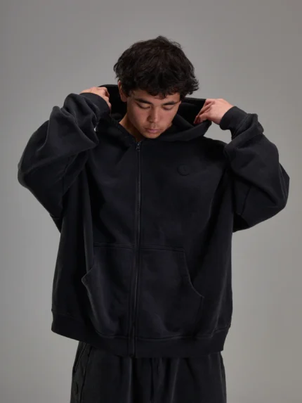 Faded Black Heavyweight Zip Up (1)