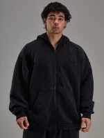 Faded Black Heavyweight Zip Up