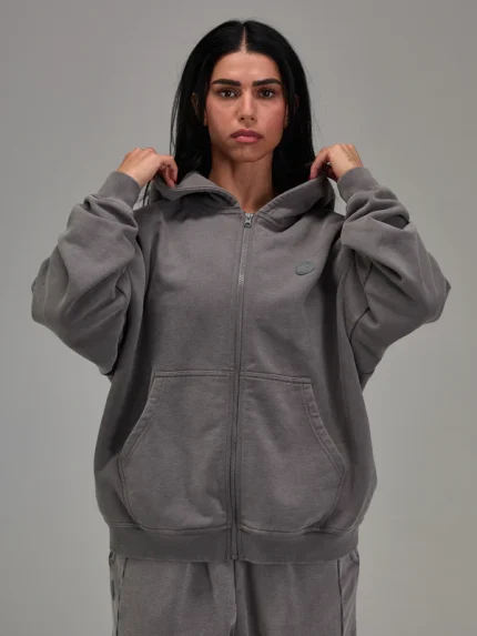 Gunmetal Grey Heavyweight Zip Up (1)